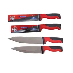 GENERICO - Pack De 12 Cuchillo Master Mango Rojo 7