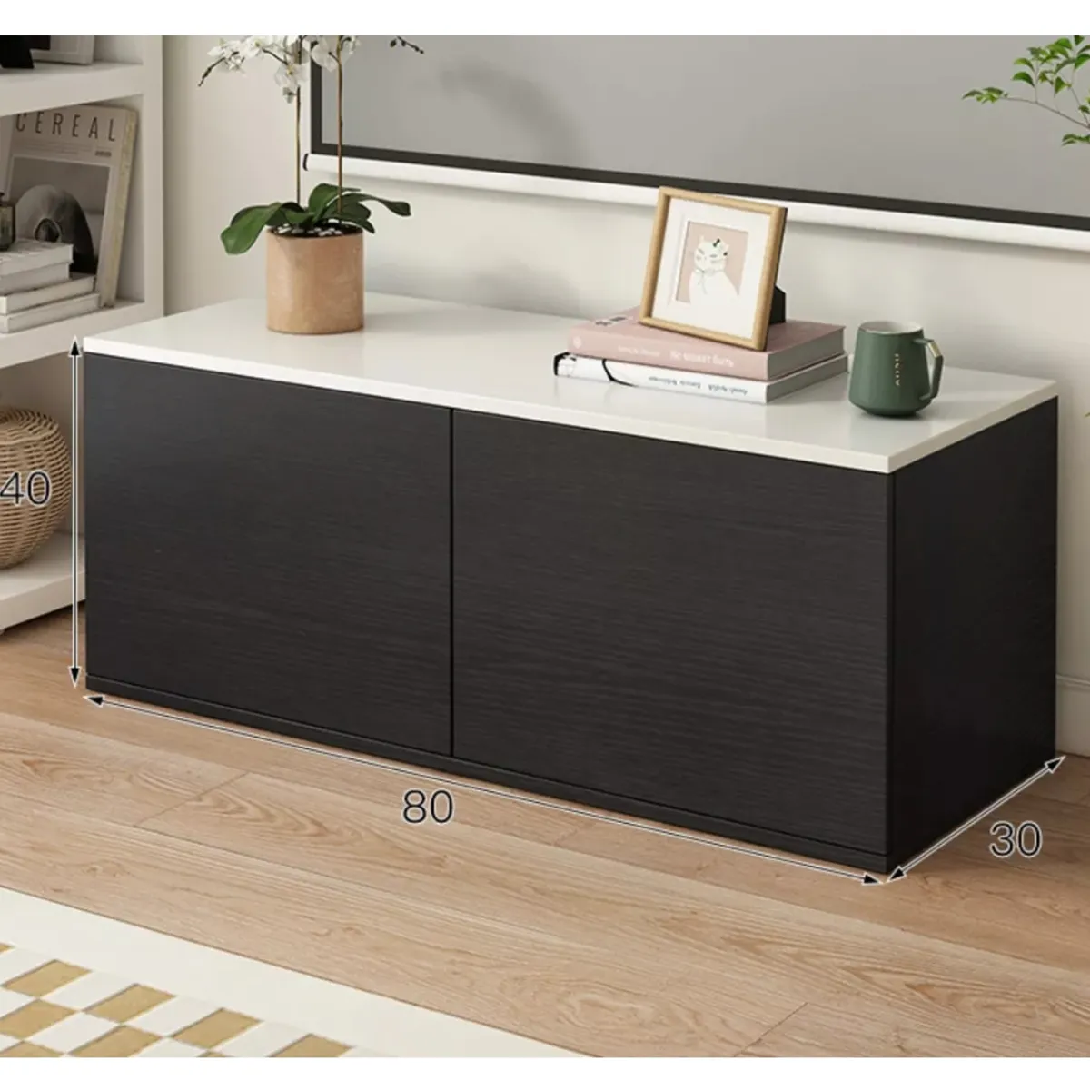 HOMER DESIGN - Rack Tv 80x40x30cm 2 Puerta Melamina Combinable Por Varios