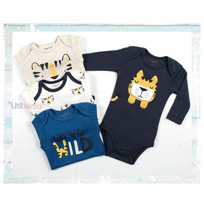 Imagen 2 del producto Pack 4 Bodys Niño Manga Larga Tigres 100% Algodón