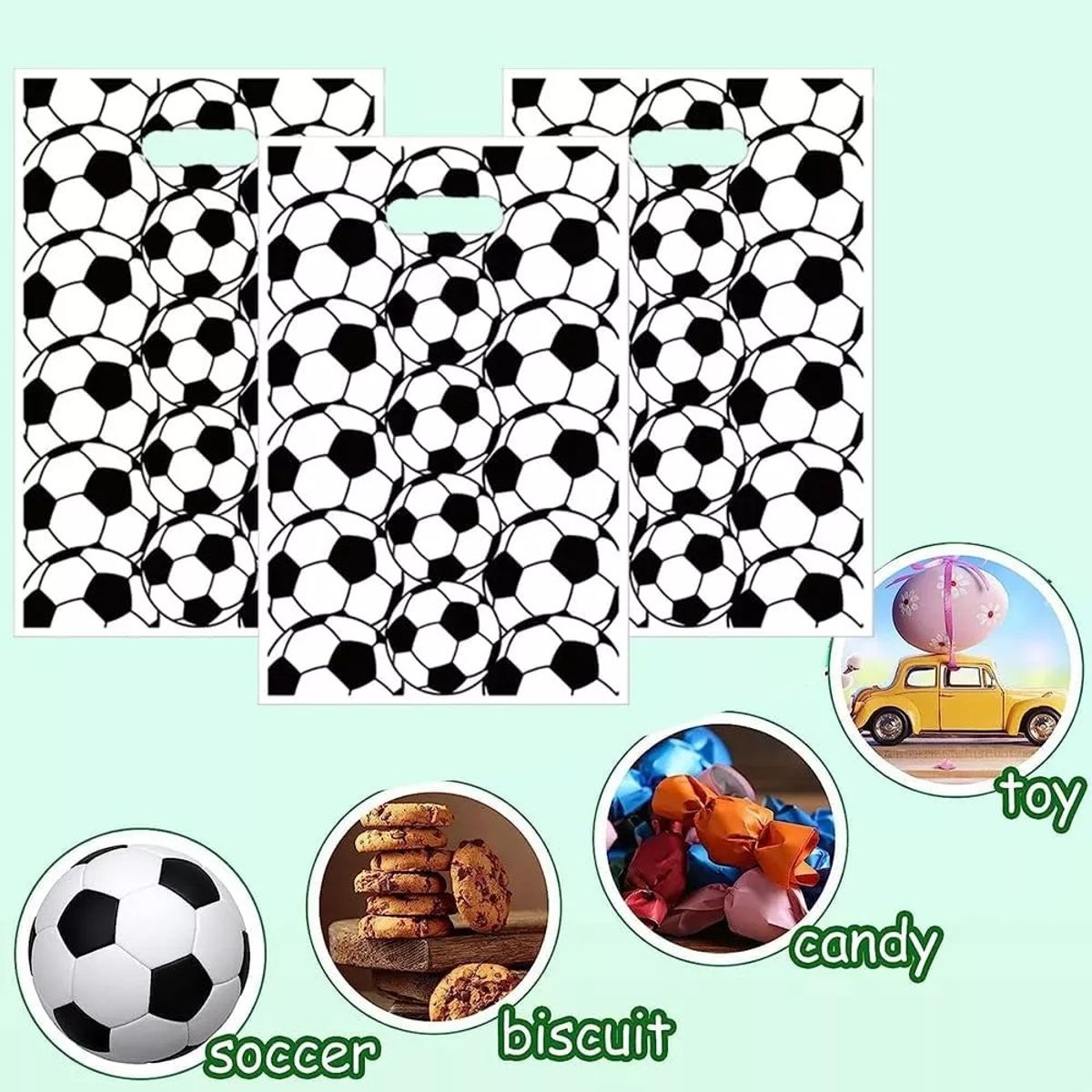 GENERICO - X40 Bolsas Para Piñata Pelota Futbol Bolsas Dulces Piñata