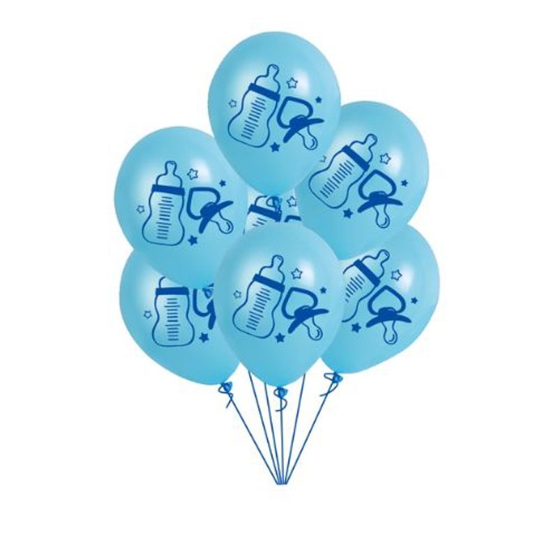 GENERICO - Globos Dibujos Teteros Color Azul 12 Unidades