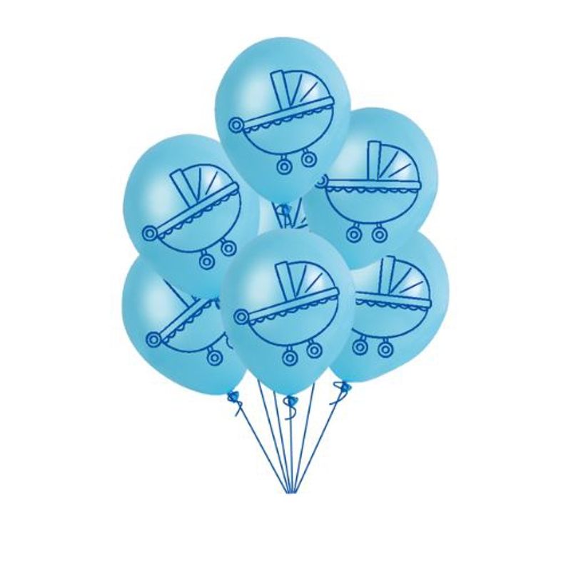 GENERICO - Globos Dibujos Coches Color Azul 12 Unidades