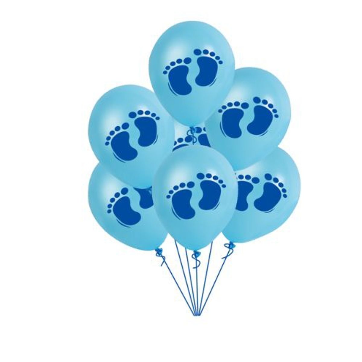 GENERICO - Globos Dibujos Huellas Color Azul 12 Unidades