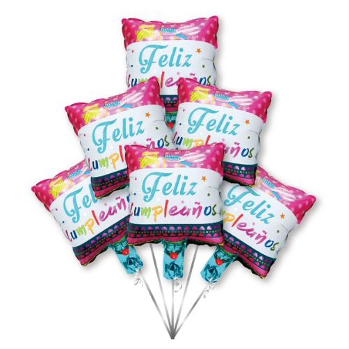 GENERICO - Globos Dibujo Feliz Cumpleaños Latex 24X30 Cm Colores