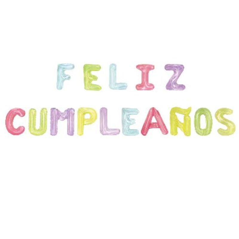 GENERICO - Globos Letras Feliz Cumpleaños Colores 15 Unidades