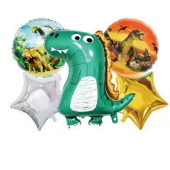 GENERICO - Globos Diseño Dinosaurios Colores 5 Unidades