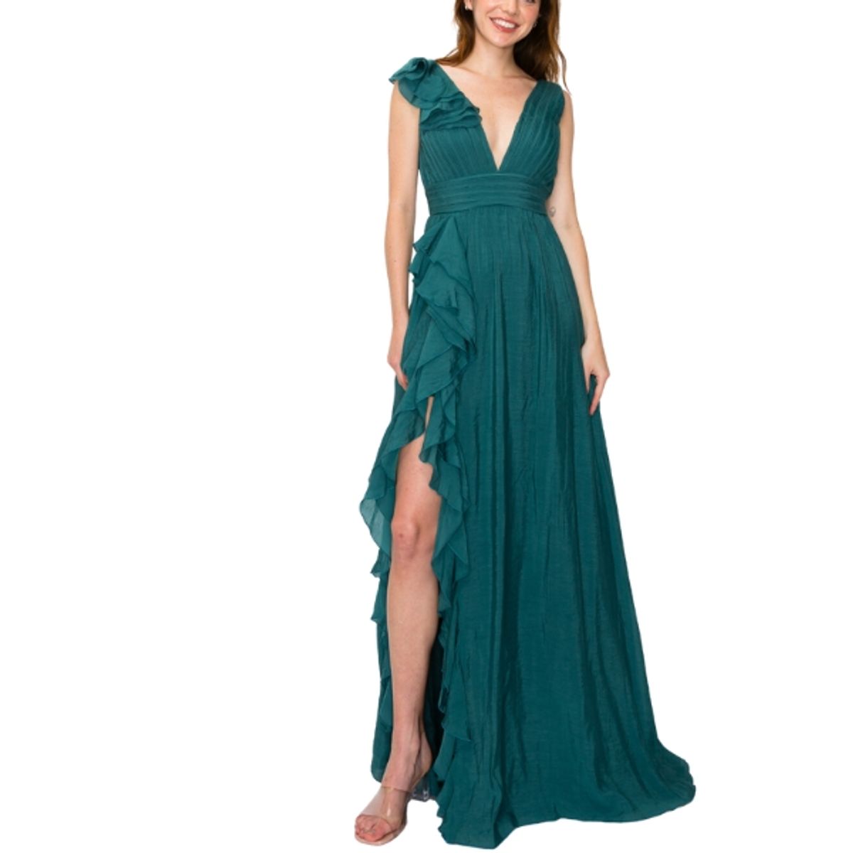 CAPRICHOSA - Maxi Vestido Verde con vuelos