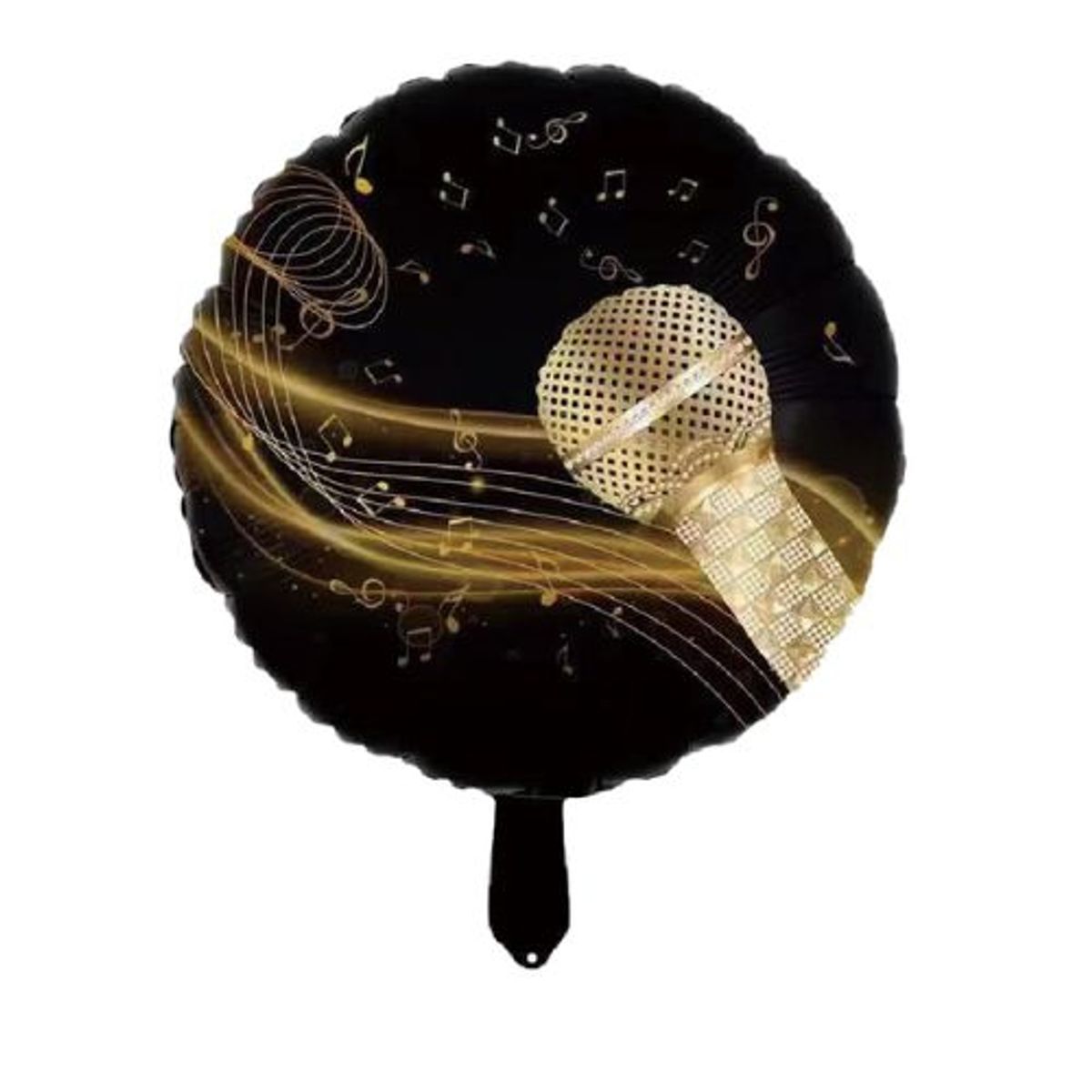 GENERICO - Globo Dibujo Microfono Latex Negro 45X45 Cm