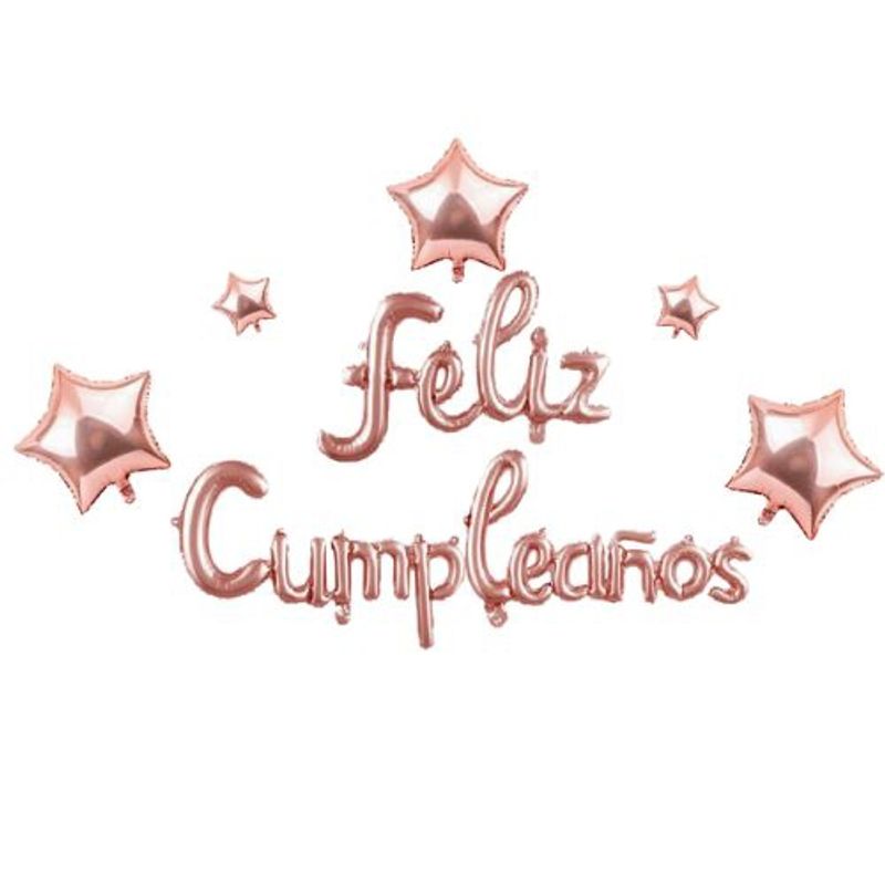 GENERICO - Globo Letras Feliz Cumpleaños Color Rosa