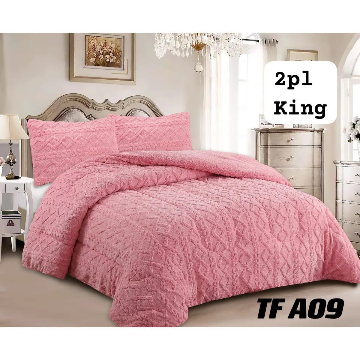 GENERICO - Cobertor  invierno texturizado con chiporro 2 plazas