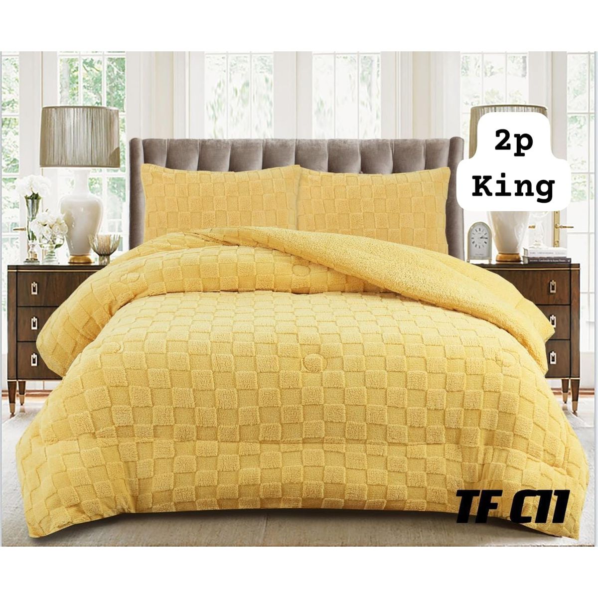 GENERICO - Cobertor  invierno texturizado con chiporro 2 plazas