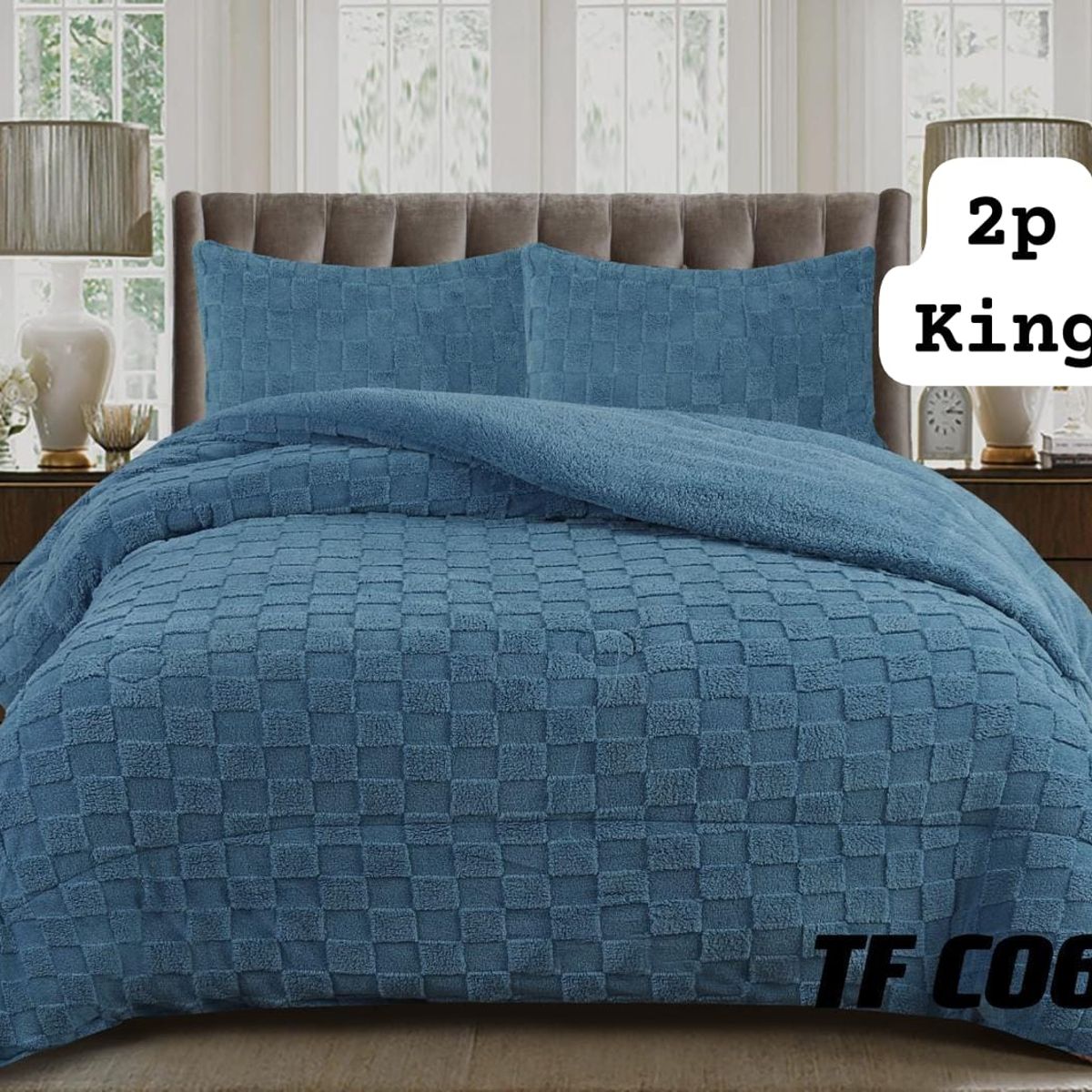 GENERICO - Cobertor  invierno texturizado con chiporro 2 plazas