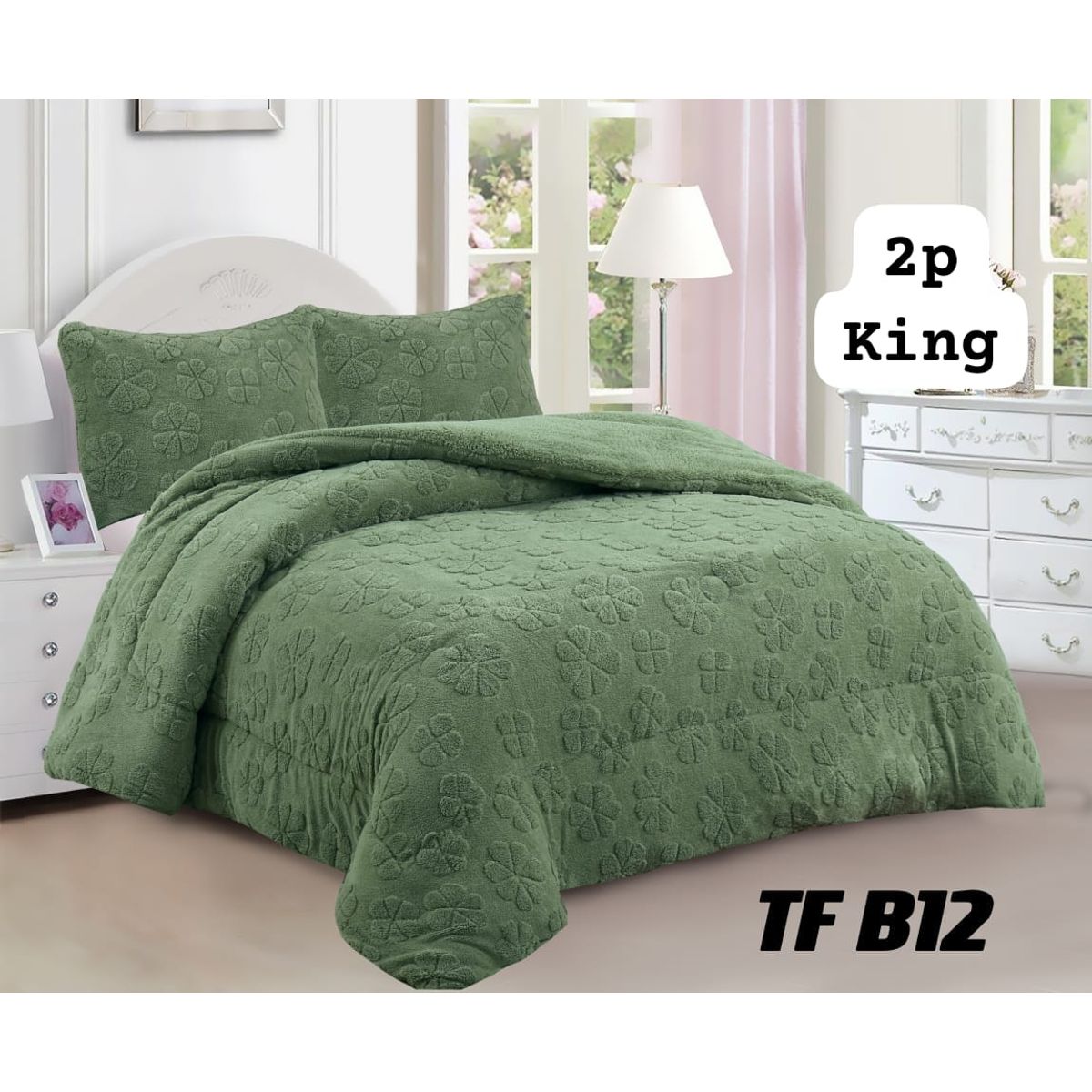 GENERICO - Cobertor  invierno texturizado con chiporro 2 plazas