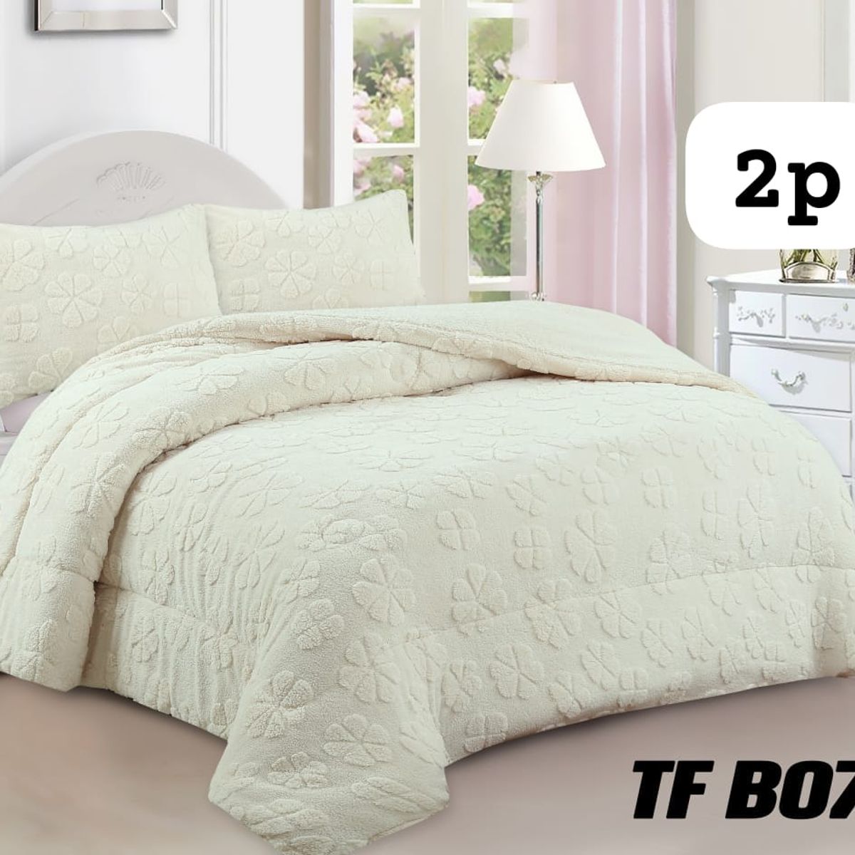 GENERICO - Cobertor  invierno texturizado con chiporro 2 plazas