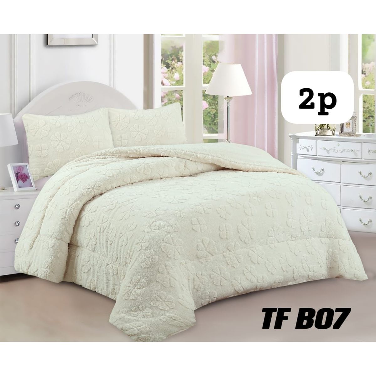 GENERICO - Cobertor  invierno texturizado con chiporro 2 plazas