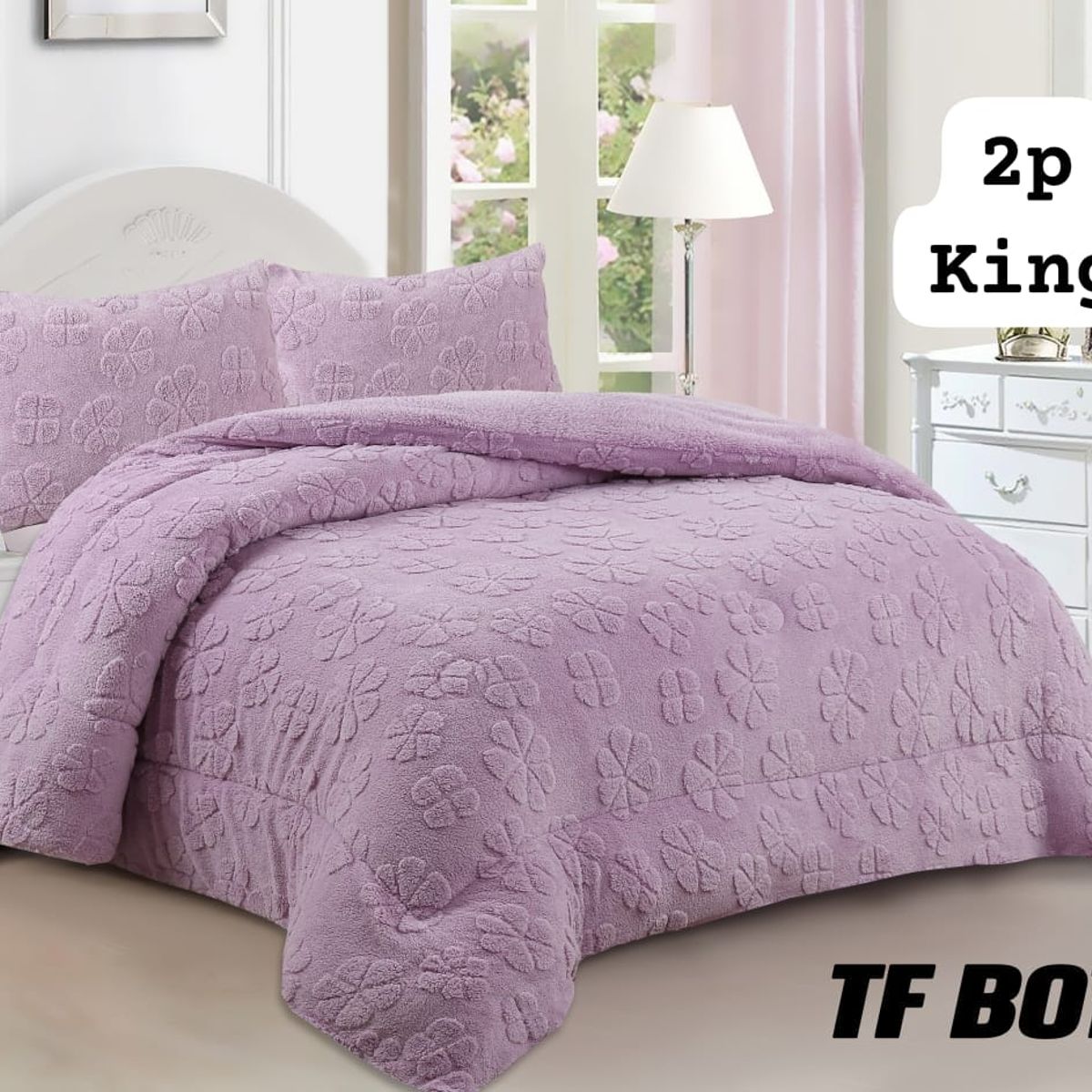 GENERICO - Cobertor  invierno texturizado con chiporro 2 plazas