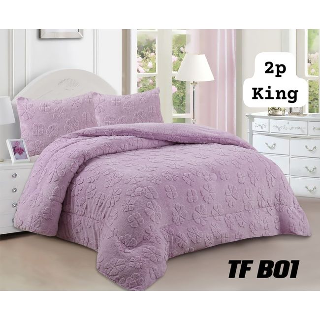 GENERICO - Cobertor  invierno texturizado con chiporro 2 plazas