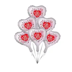 GENERICO - Globos Dibujo Te Amo Blanco 6 Unidades 25X25 Cm