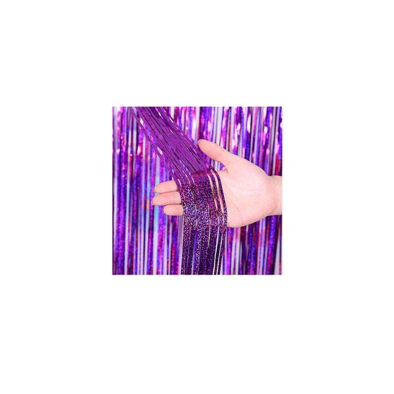 GENERICO - Cortina Metálica Holográfica Morado 3m