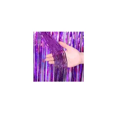 GENERICO - Cortina Metálica Holográfica Morado 3m