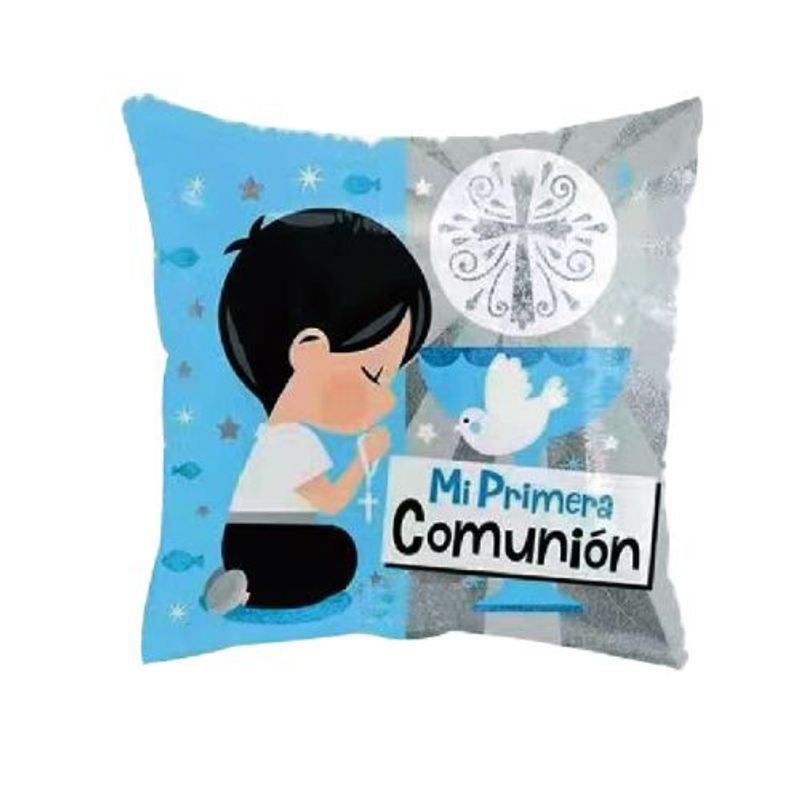 GENERICO - Globo Diseño Almohada 1 Unidad 45X45 Cm Gris Celeste