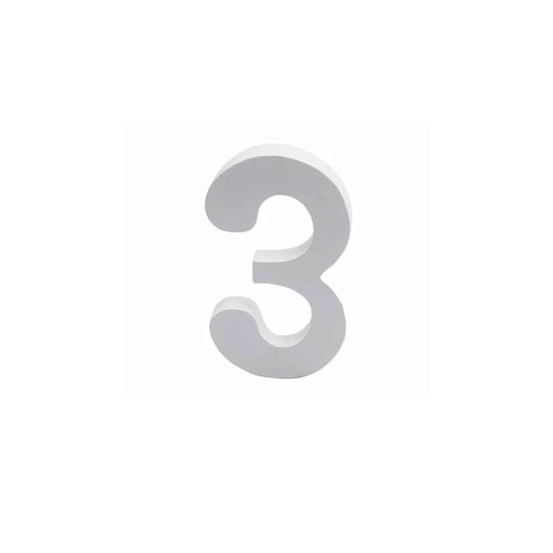 GENERICO - Numero 3 De Madera De 11 cm