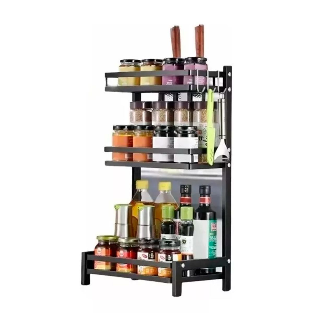 GENERICO - Rack Organizador Especiero Multiuso Cocina 3 Niveles Grande