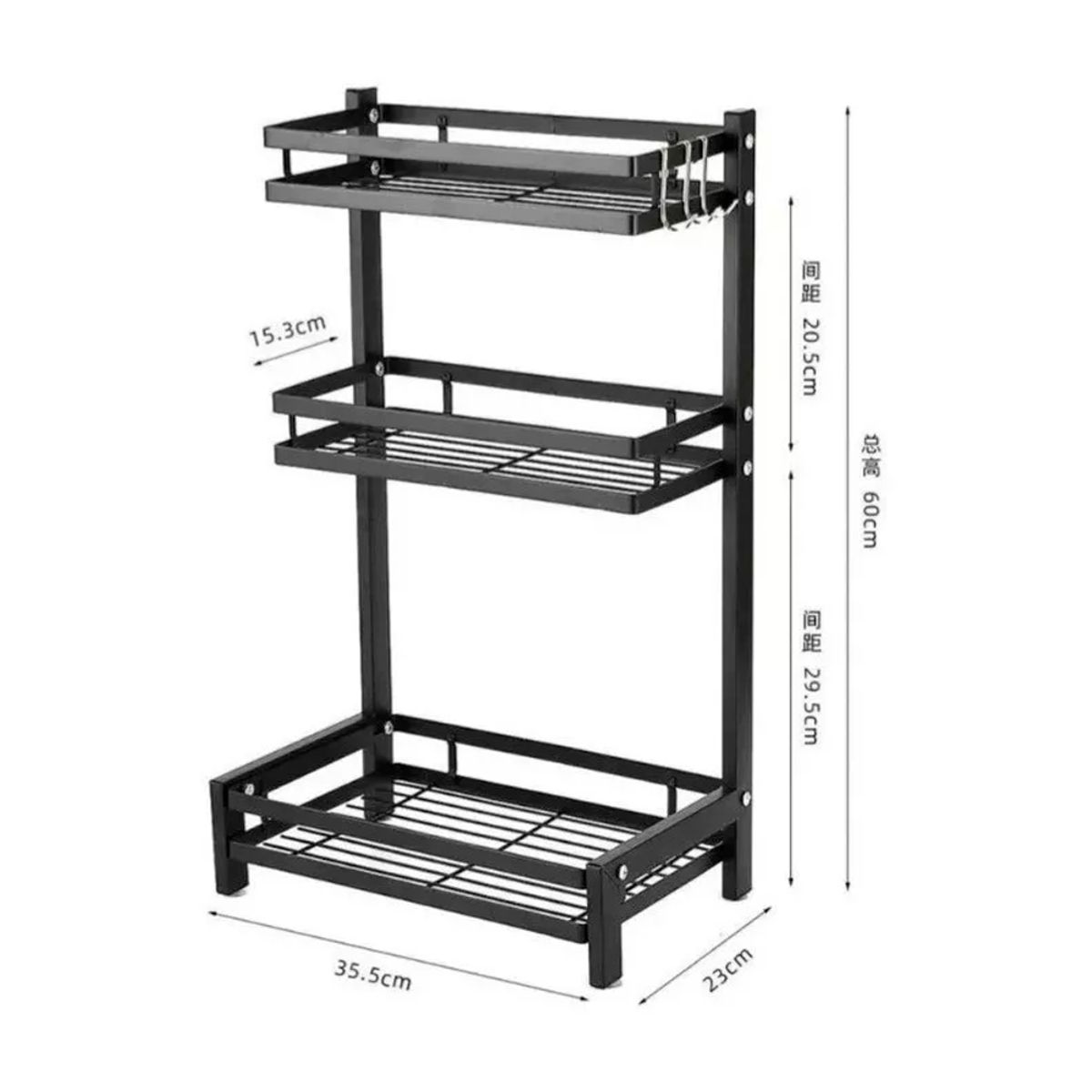 GENERICO - Rack Organizador Especiero Multiuso Cocina 3 Niveles Grande