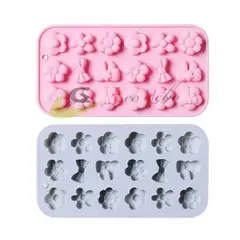GENERICO - Molde Silicona Para Chocolate Forma Flores-Lazos