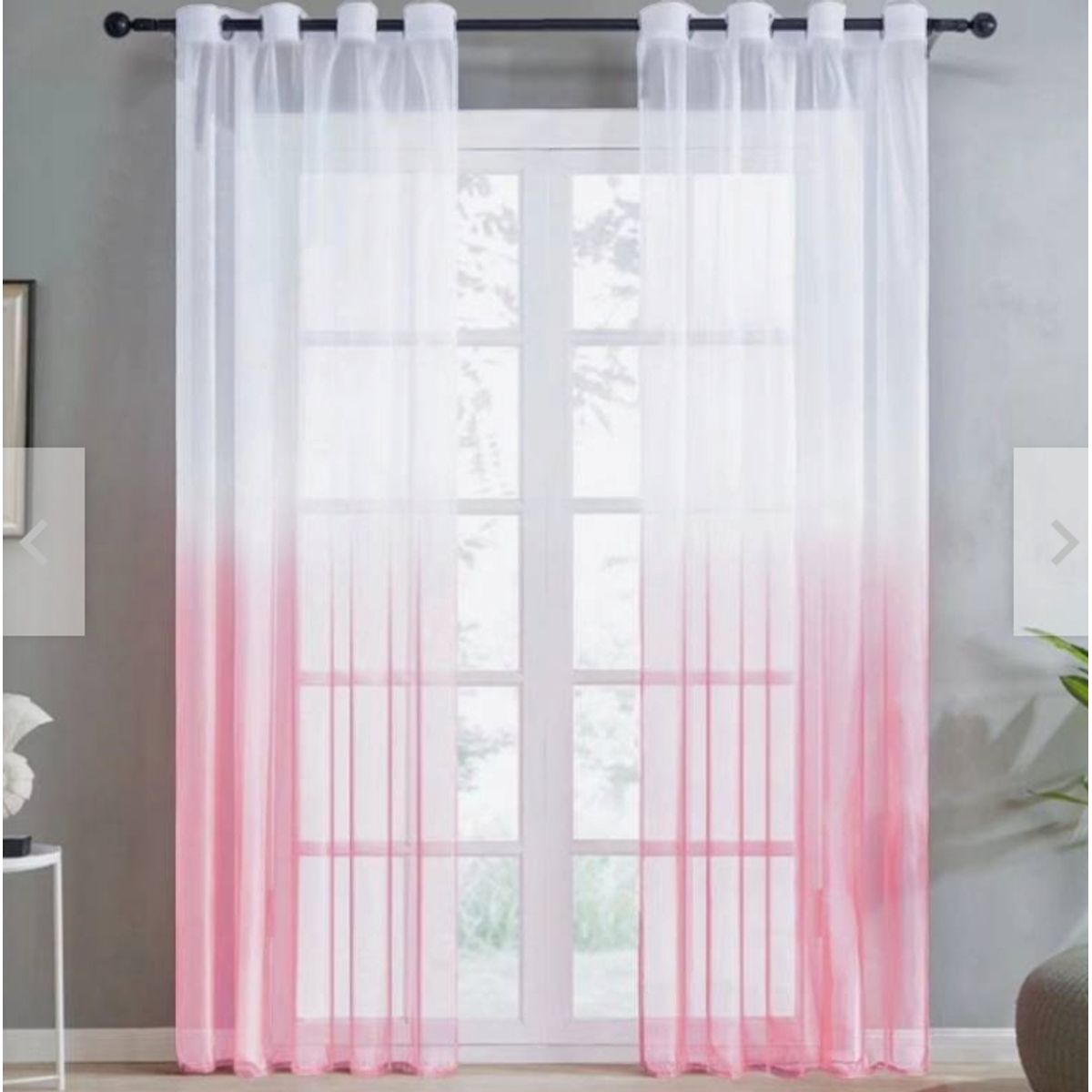 GENERICO - Pack de Cortinas Visillo-velo Clásico Liso 2 Paño 140x230cm