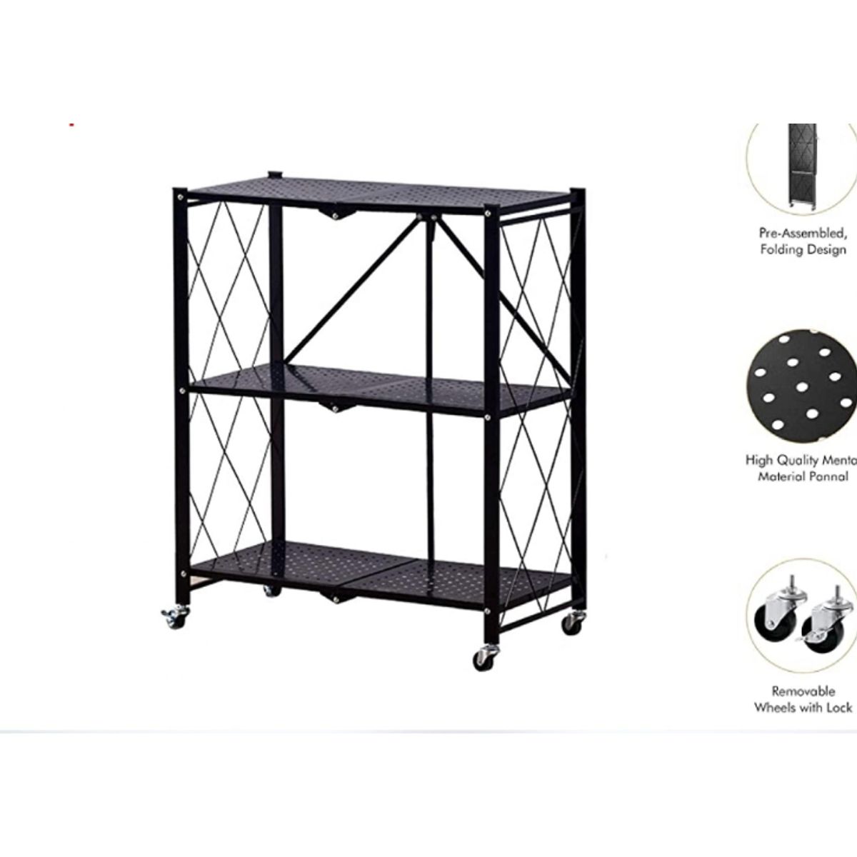 GENERICO - Estante Móvil Carrito Organizador Multiuso De 3 Niveles Con Ruedas