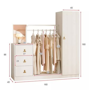 Imagen 2 del producto Closet Mueble Para Dormitorio Organizador De Ropa Con Espejo