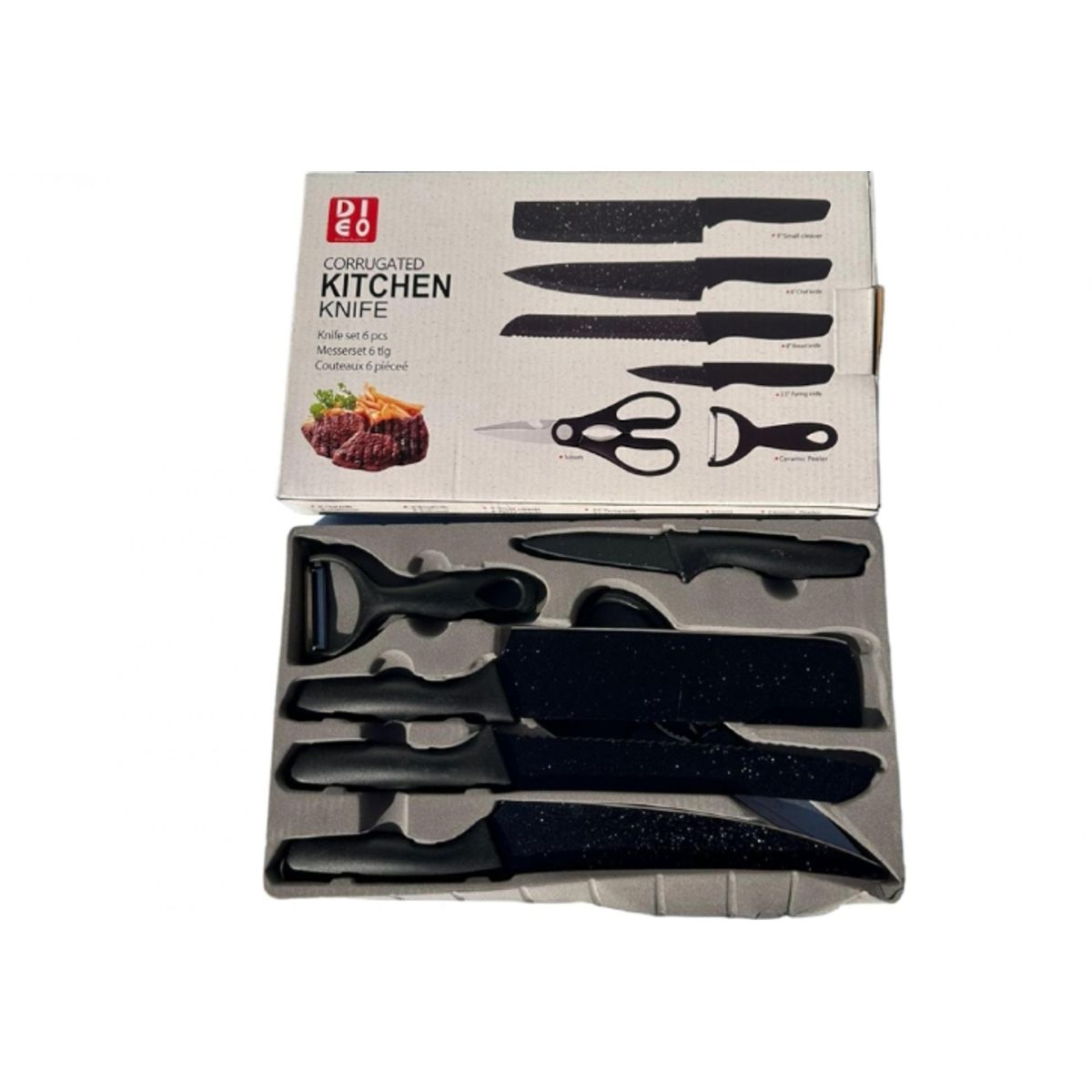 GENERICO - Set de Cuchillos De Cocina Acero Inoxidable 6 PCS