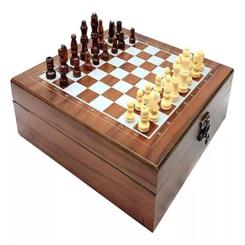 GENERICO - Set De Lujo Tablero Ajedrez Madera  Domino Cartas Poker