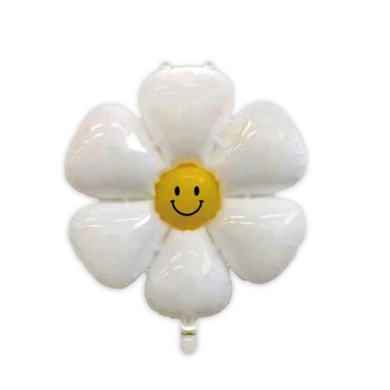 GENERICO - Globos Diseño Flores Color Blanco Latex 1 Unidad