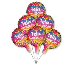 GENERICO - Globos Dibujo Feliz Cumpleaños Latex 25X25 Cm Colores