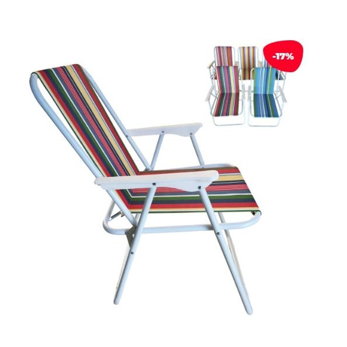 GENERICO - Silla De Camping Diseño De Rayas 51X46X75CM Surtidas
