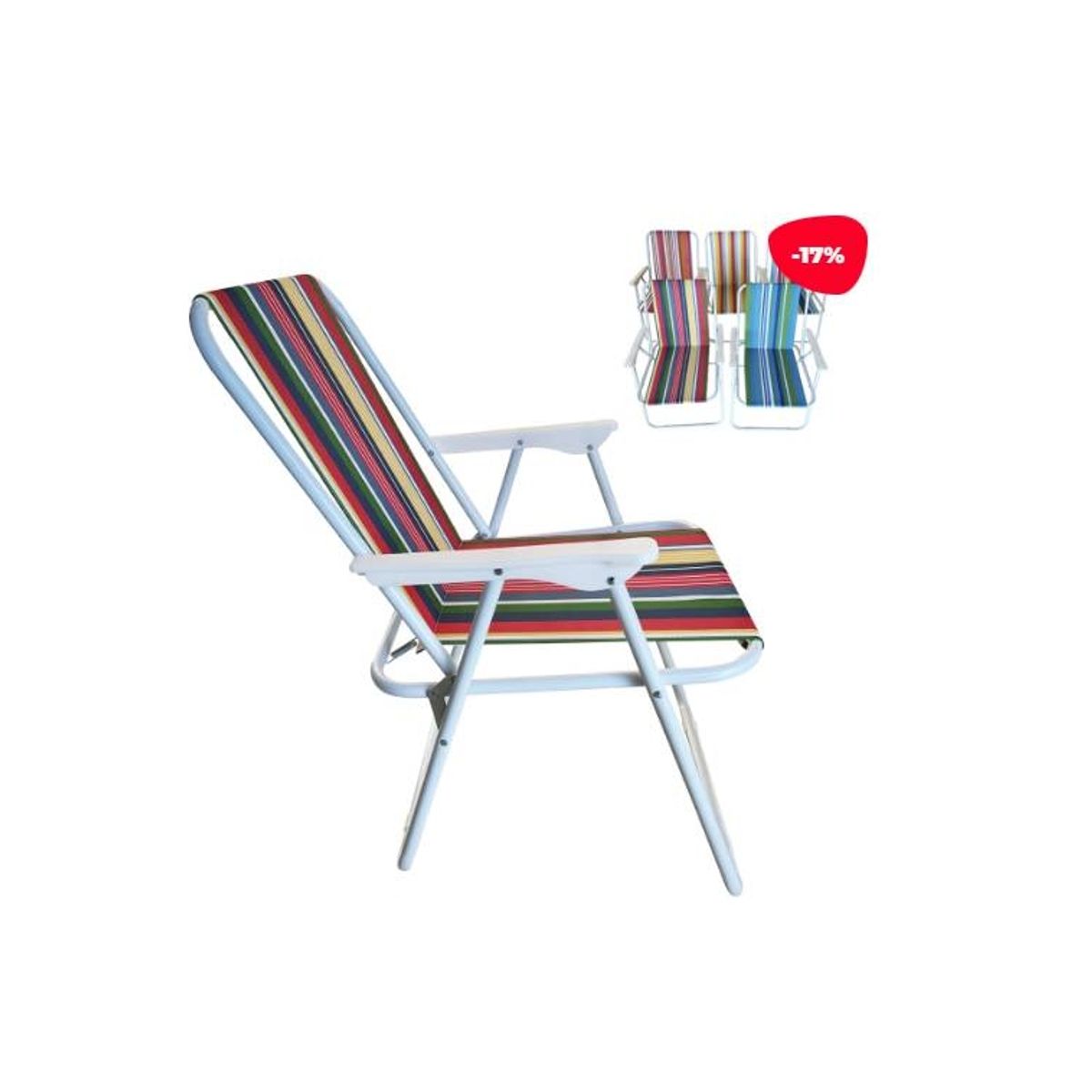 GENERICO - Silla De Camping Diseño De Rayas 51X46X75CM Surtidas