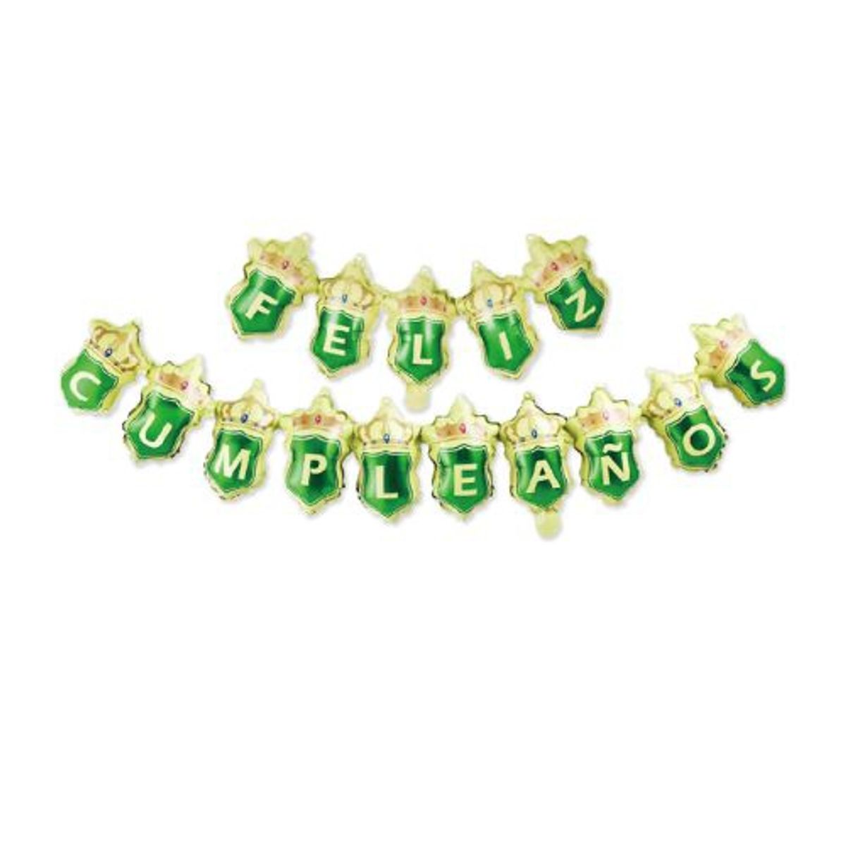 GENERICO - Globos Banderin Diseño Feliz Cumpleaños Color Verde