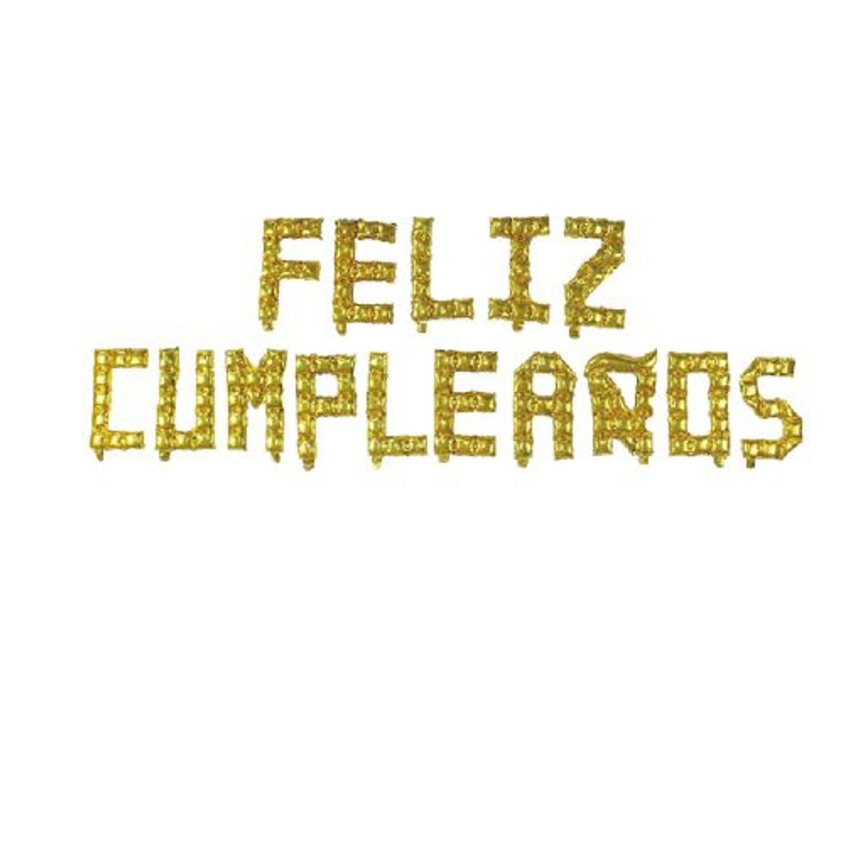 GENERICO - Globos Letras Feliz Cumpleaños Color Dorado 15 Unidades