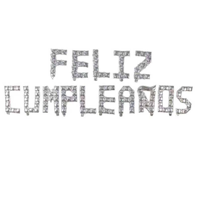 GENERICO - Globos Letras Feliz Cumpleaños Color Plateado 15 Unidades