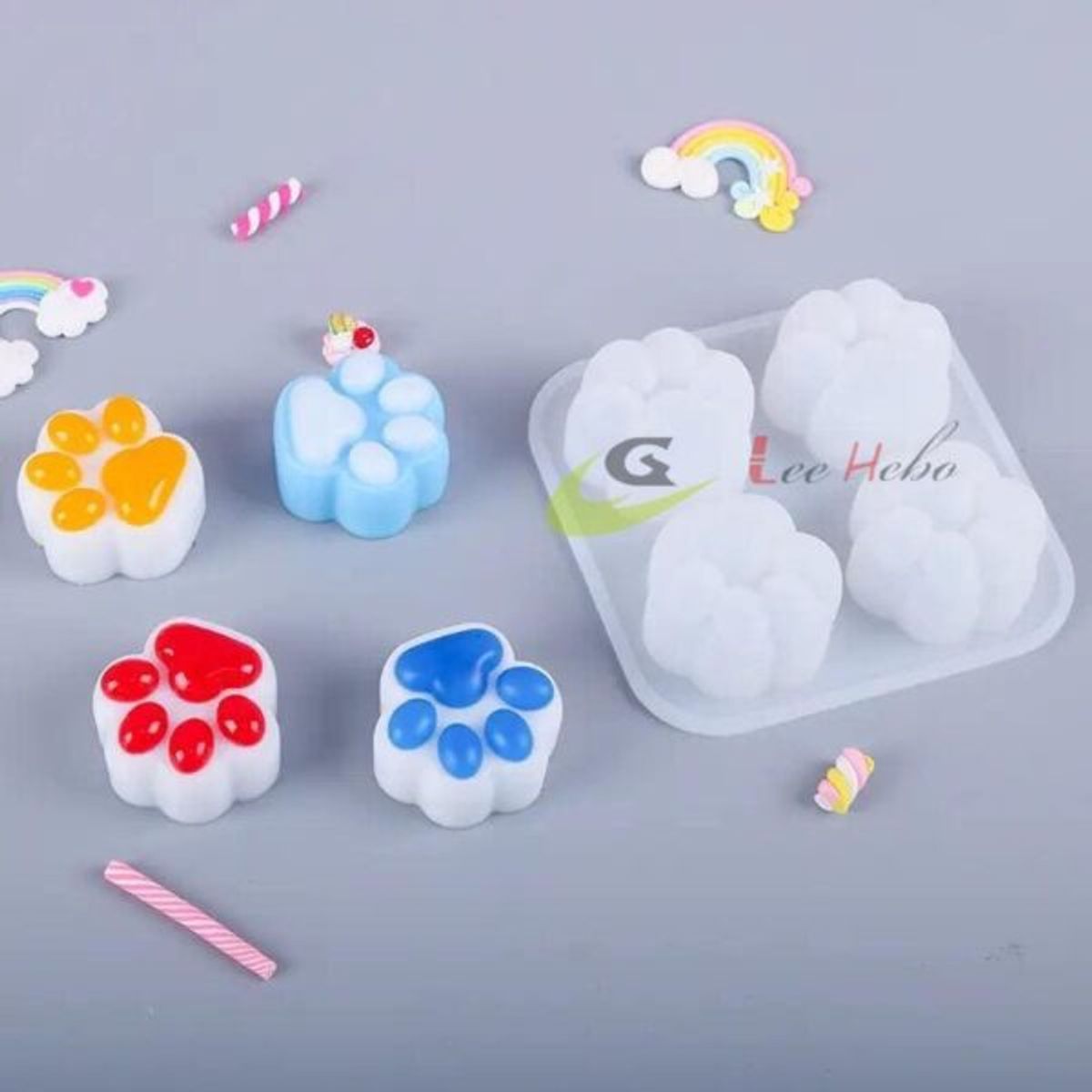 GENERICO - Molde Silicona Para Resina Figuras Pata De Perro