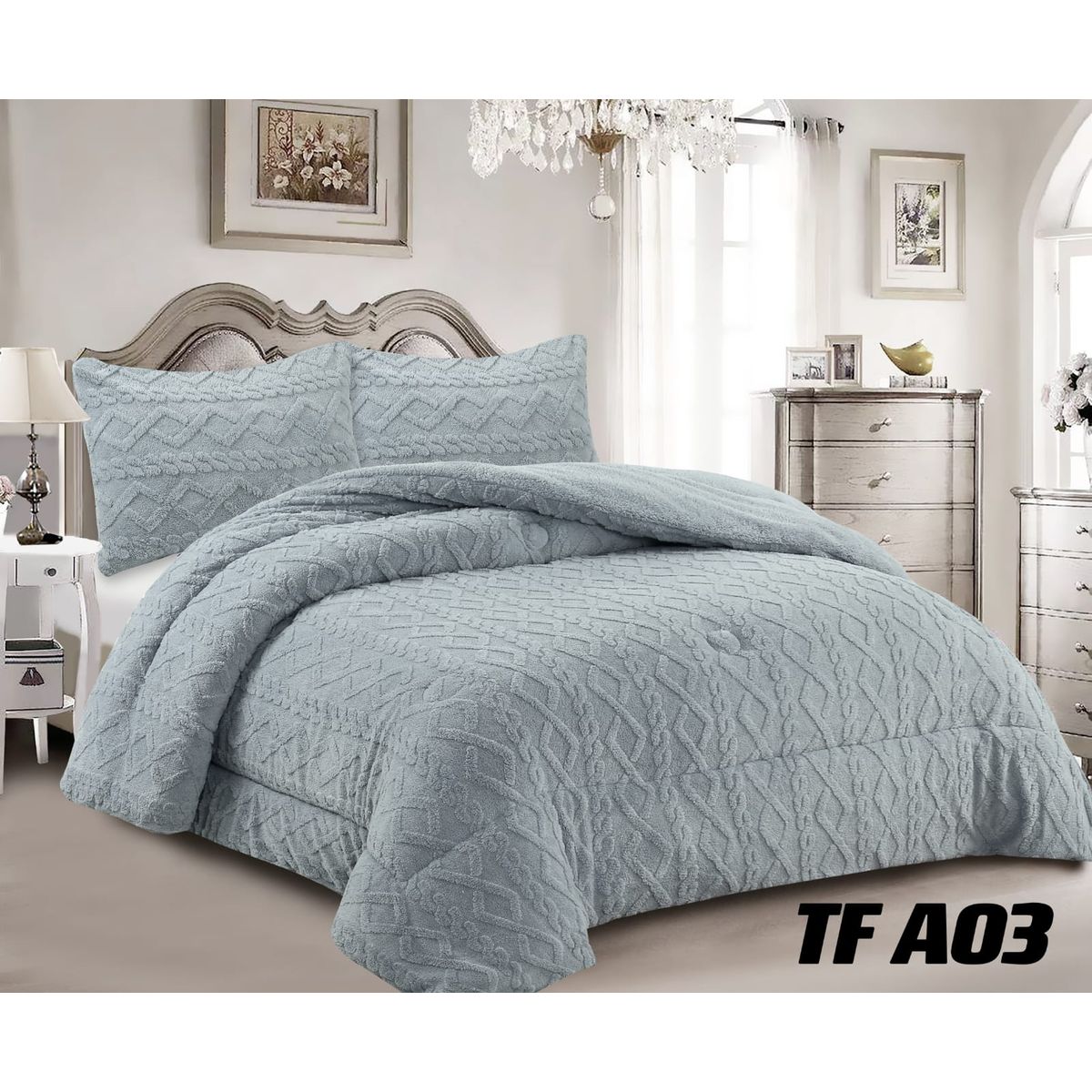 GENERICO - Cobertor  invierno texturizado con chiporro 2 plazas