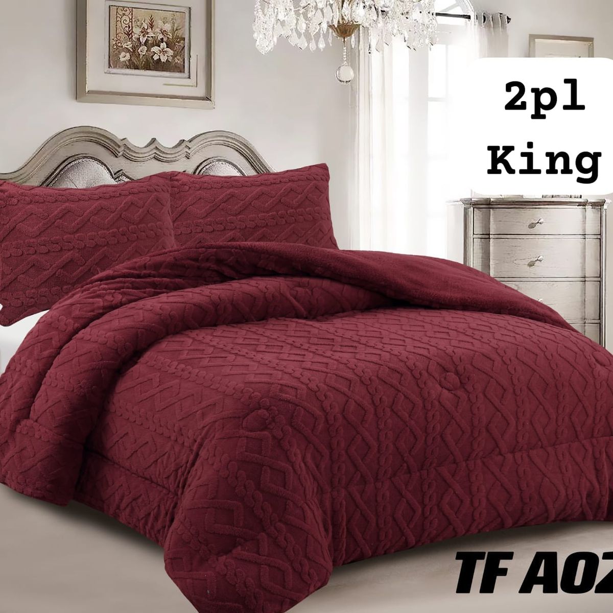 GENERICO - Cobertor  invierno texturizado con chiporro 2 plazas