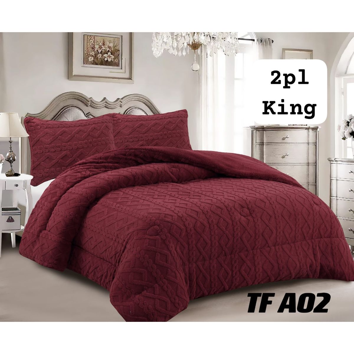 GENERICO - Cobertor  invierno texturizado con chiporro 2 plazas