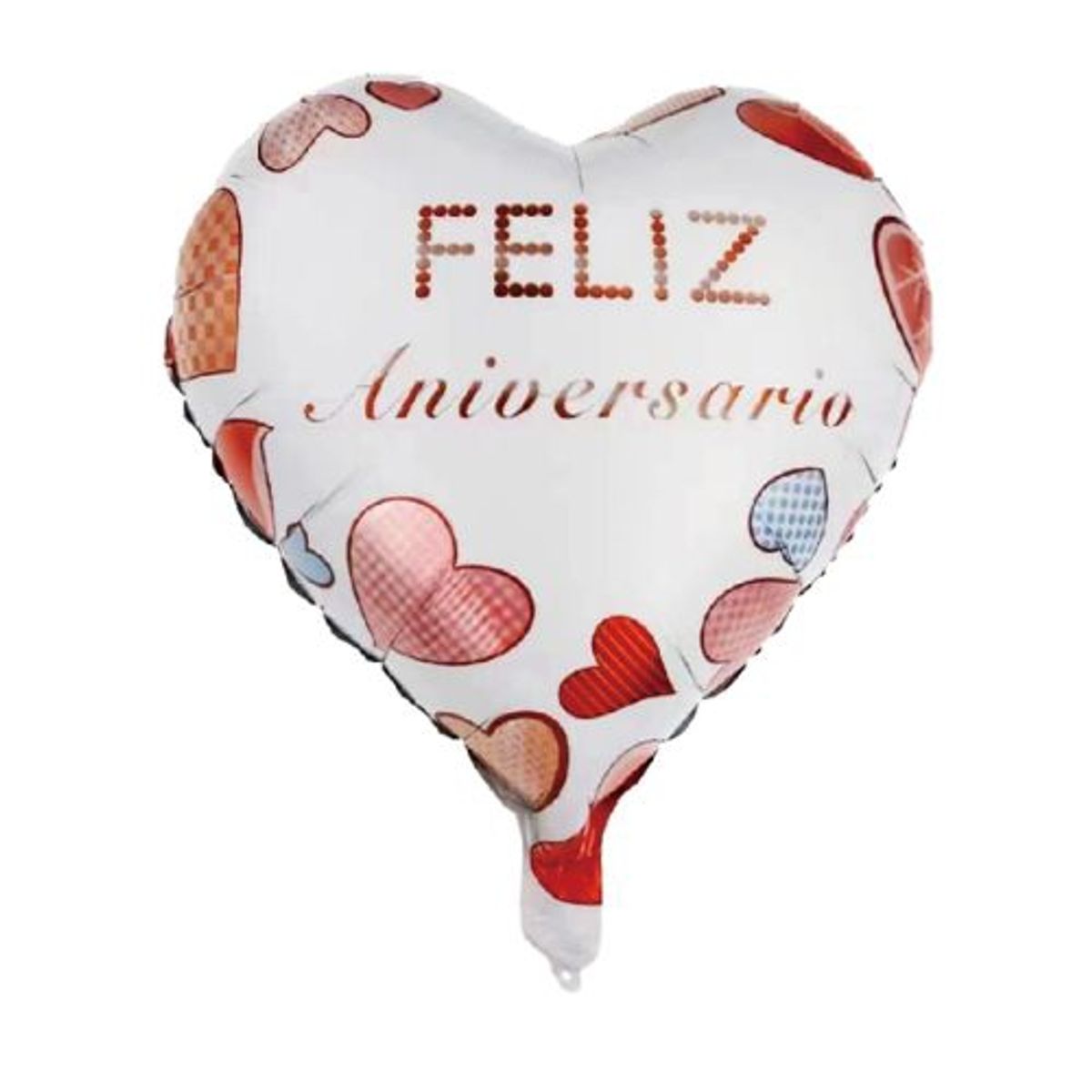 GENERICO - Globo Feliz Aniversario 1 Unidad Blanco 45X45 Cm