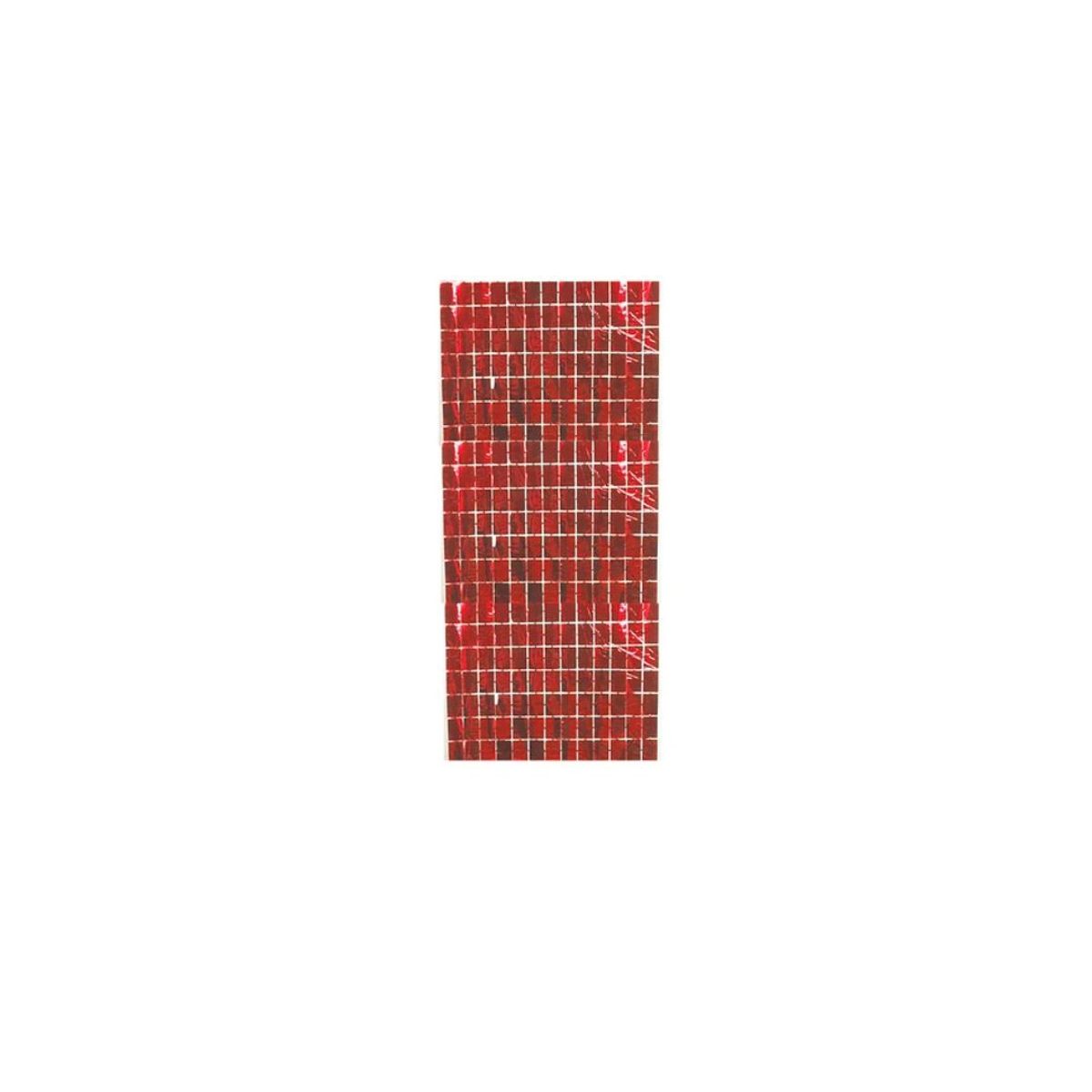 GENERICO - Cortina Metálica De Cuadros Rojo 100x200cm