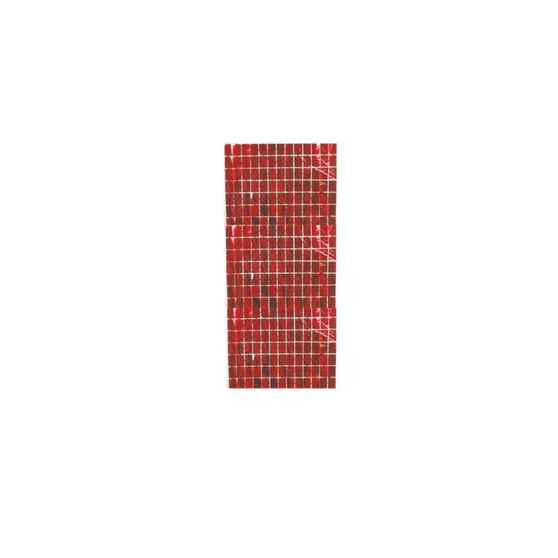 GENERICO - Cortina Metálica De Cuadros Rojo 100x200cm