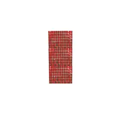 GENERICO - Cortina Metálica De Cuadros Rojo 100x200cm
