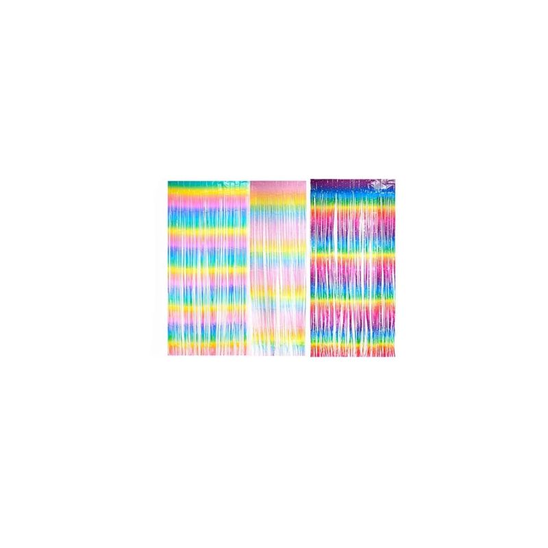 GENERICO - Cortina Multicolor Diseño Aleatorio 100x200cm